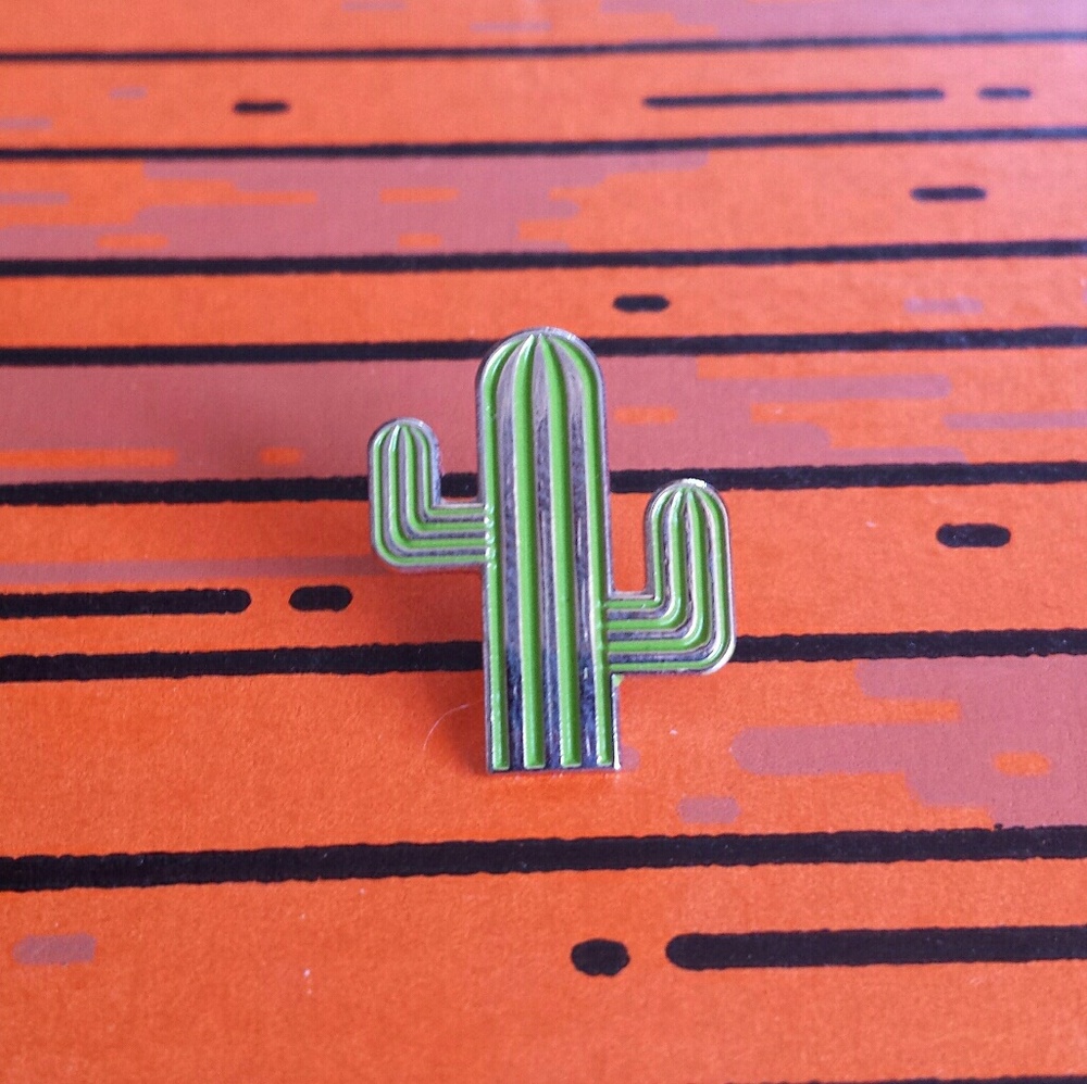 Tiny cactus enamel pin